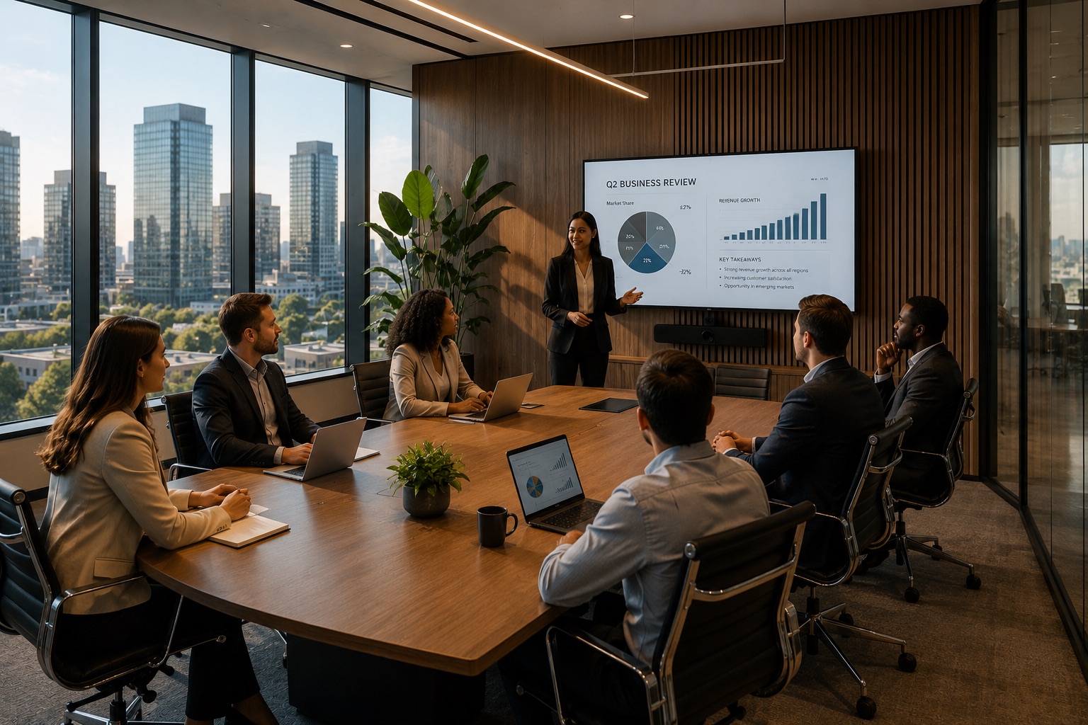 Modern corporate boardroom