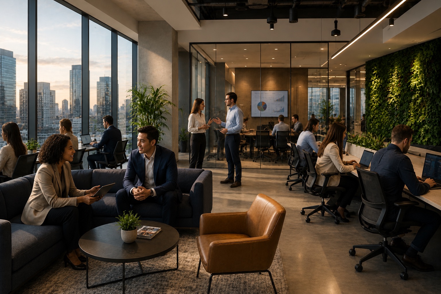 Team collaborating in a meeting