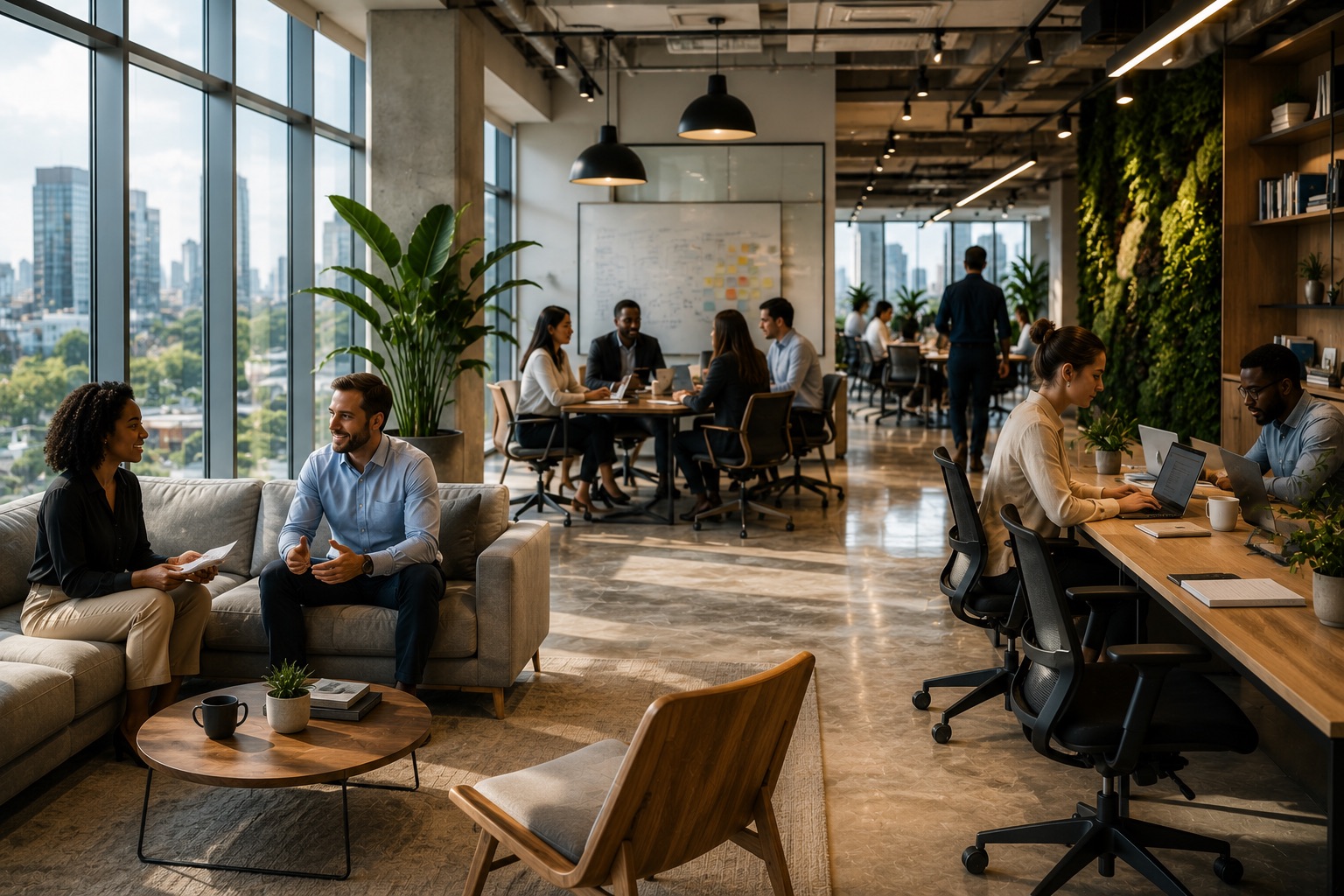 Team working in a modern office